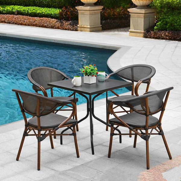 Excellent Outdoor Powder Coating Rattan Dining Chair for Restaurant Terrace Furniture