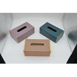 Purple Rectangular Tissue Boxes OEM / ODM Modern Tissue Holder