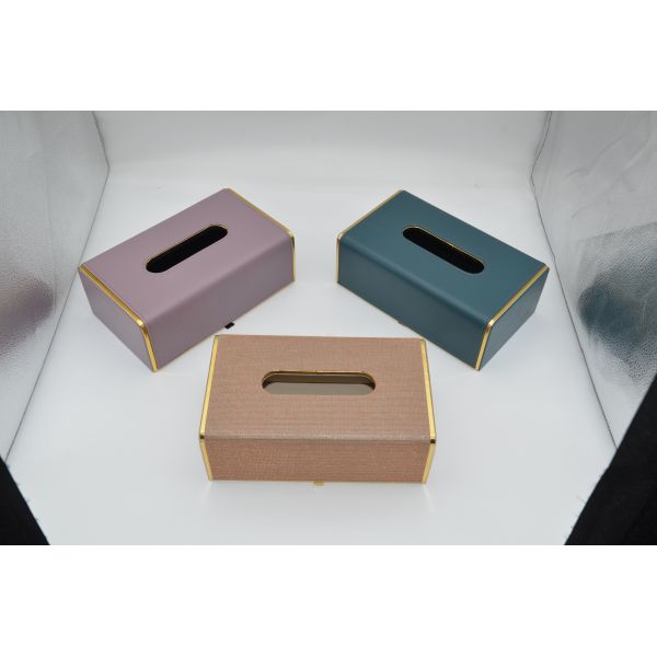 Purple Rectangular Tissue Boxes OEM / ODM Modern Tissue Holder