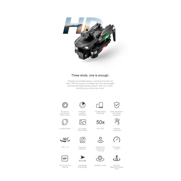 Beginners in Drones Category M1s Drone 4k HD Camera Obstacle Avoidance and Brushless Motor Maximum Flight Time 10-20min