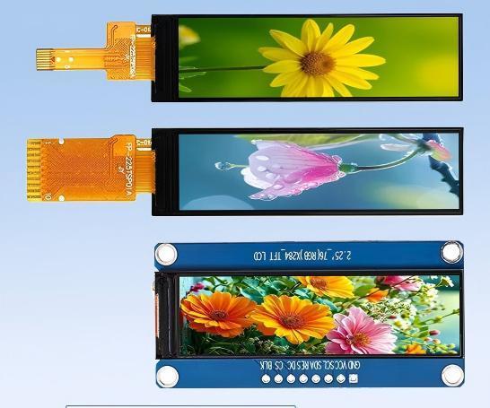 2.25-inch TFT LCD color screen | 76×284 long strip resolution, ST7789 driver, serial port screen, dedicated for industrial equipment status bars, easy to install in narrow spaces, stable display