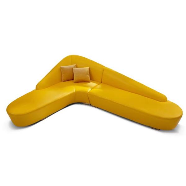 Luxury Curved  Hotel Lobby Furniture Reception Moon Modular Sectional Sofa