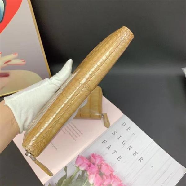 Authentic Genuine Crocodile Skin Women Long Card Pure Lady Colorful Glossy Wallet Exotic Alligator Leather Female Clutch