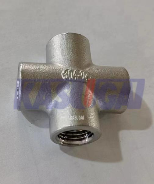 Cruz recta roscada molde de acero inoxidable del ½ de AISI 304 MSS SP-114 CL150 2”