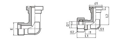 H - Series SAE Flange Adapter  / Bite Type Threaded Elbow Fittings Iso 6162-2