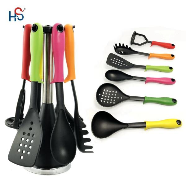 Eco-Friendly Solid Spoon Food Turner Spatula Slotted Spoon Whisk Acacia Silicon Cooking Utensil