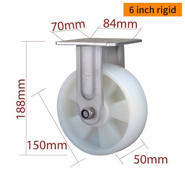 EDL 6 pulgadas rueda de rueda de acero inoxidable construida para uso pesado con material TPA y carga de 420 kg S716P-25