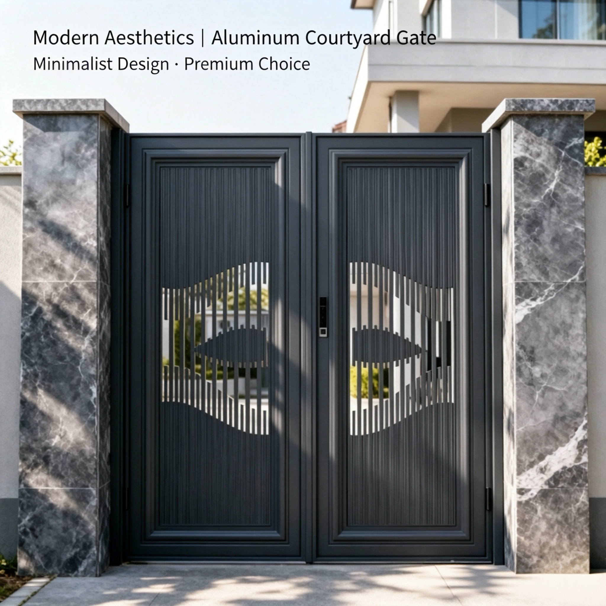Heavy-Duty T6-T5 Aviation-grade Aluminum Alloy Villa Gate with Electric Control and Weatherproof Design for Courtyards