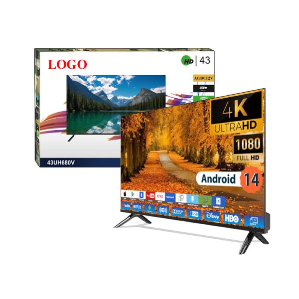 Smart 4K Android LED TV 32 40 50 55 65 Inch UHD WiFi Slim Design