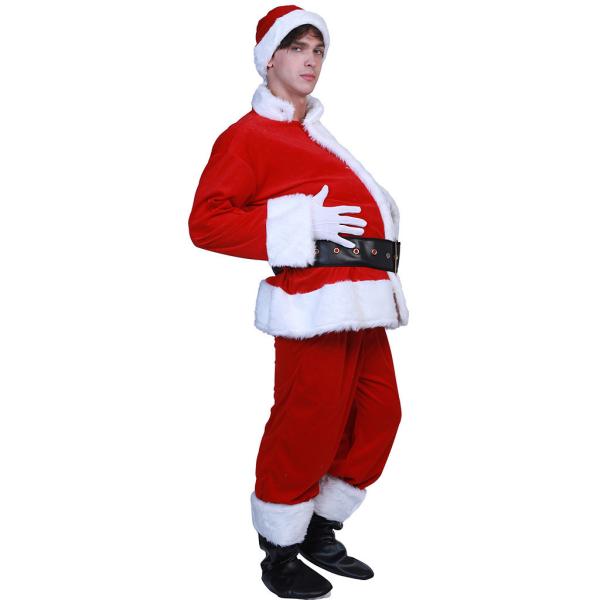 Beleza de Papai Noel com barriga aconchegada Traje de Natal
