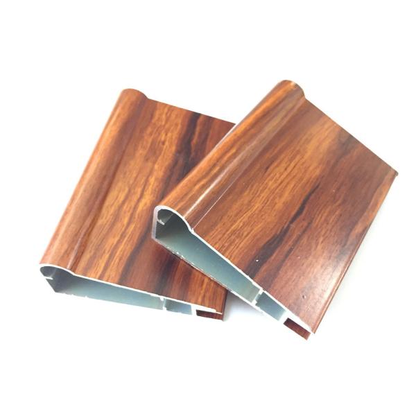Modern Furniture Wood Grain Kitchen Cabinet T6 Door Aluminum Profile