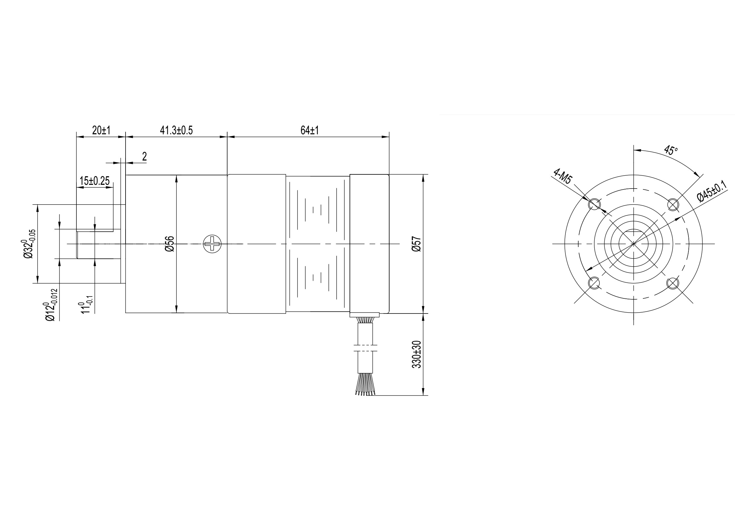 Коробка передач 2 NM 57BL03B 040AG15 Nema 23 мотора Dc Bldc безщеточные планетарная