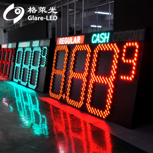 Outdoor LED Gas Price Sign 8 Inch Digit Height IP65 Weatherproof Aluminum Frame CE Certified Fuel Price Display