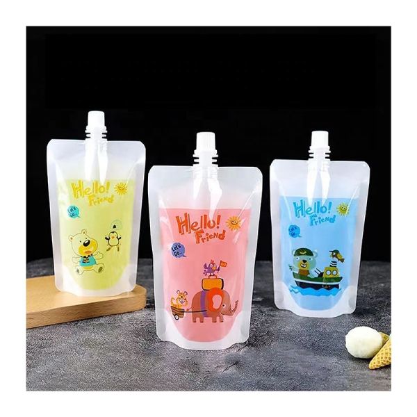 Food Grade Recyclable Juice Liquid Zipper Bag Spout Pouch Gravure Printing Packaging Solution Industrial Food Pouch Bag