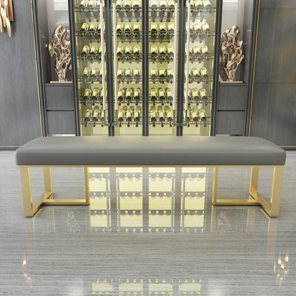 Living Room Furniture Golden Design Sofa Stool and Velvet Ottoman Bench in 1800*1800*2000