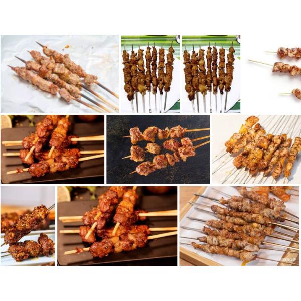 OEM Automatic Meat Skewer Machine 1.5KW SS Beef Chicken Kebab Making Machine