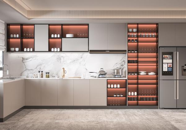 Modern Wood Kitchen Cabinets Set Ready-To-Assemble MDF Plywood