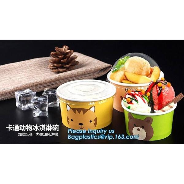 12oz 360ml 34oz 1000ml ice cream paper cup and paper lid,double pe coating single wall recycled 16oz icecream cup 500ml