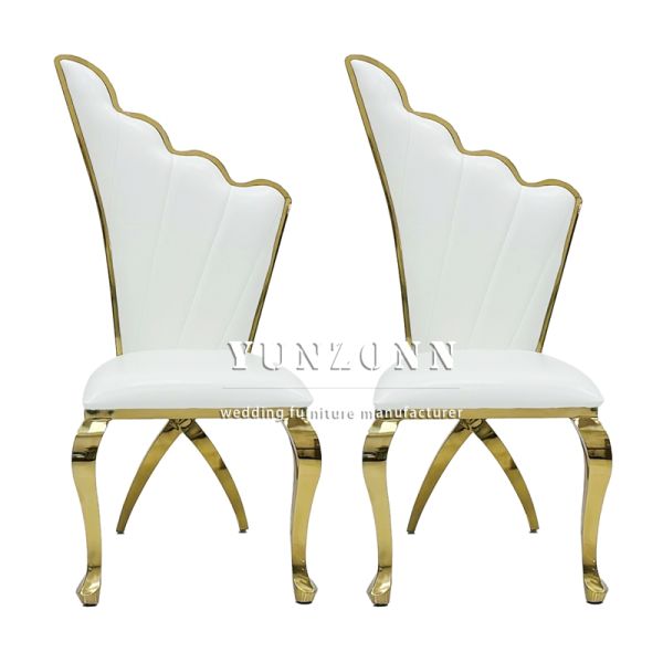 Infinity Stainless Steel Wedding Chair with Gold Plated Angel Wing