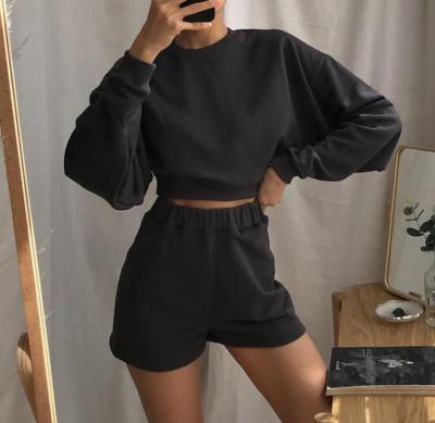 O short vazio da marca própria das mulheres da camiseta ajustou a melhor rua principal Loungewear