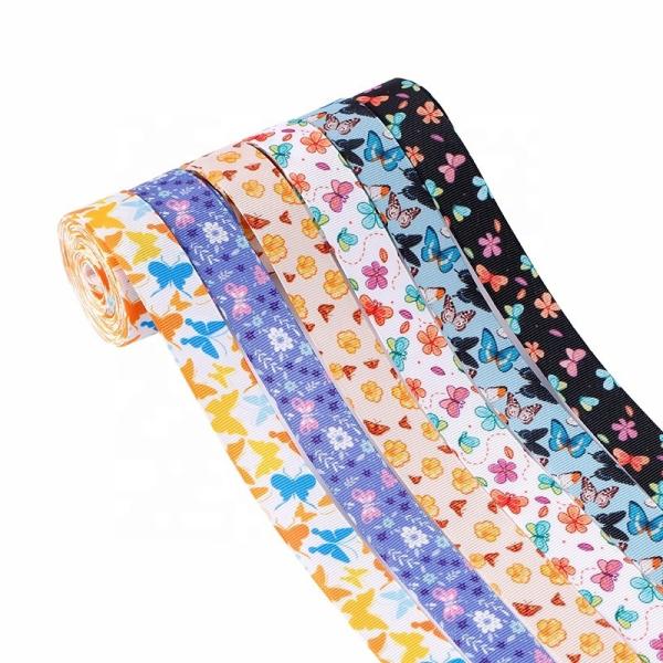 Impressão floral colorida da MSD, fita grosseira para embrulho de presentes, estilo primavera-verão.