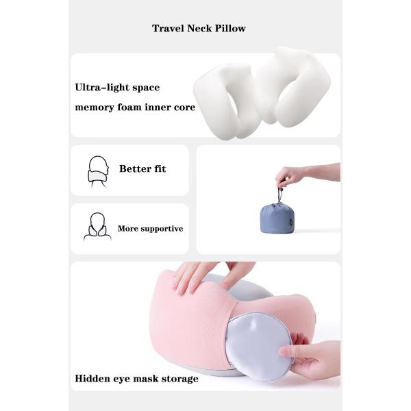 Soft Adjustable Anti-Static Memory Foam Airplane Neck Pillow for Head Support on Travel