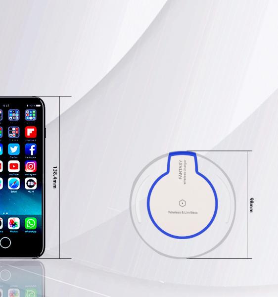 Hot Selling Crystal Wireless Fast Charger, Safe and High Quality Wireless Charger Pad