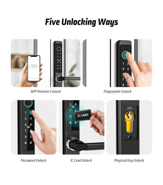 IP65 Bluetooth bloqueio inteligente à prova d'água para porta de vidro de quadro estreito