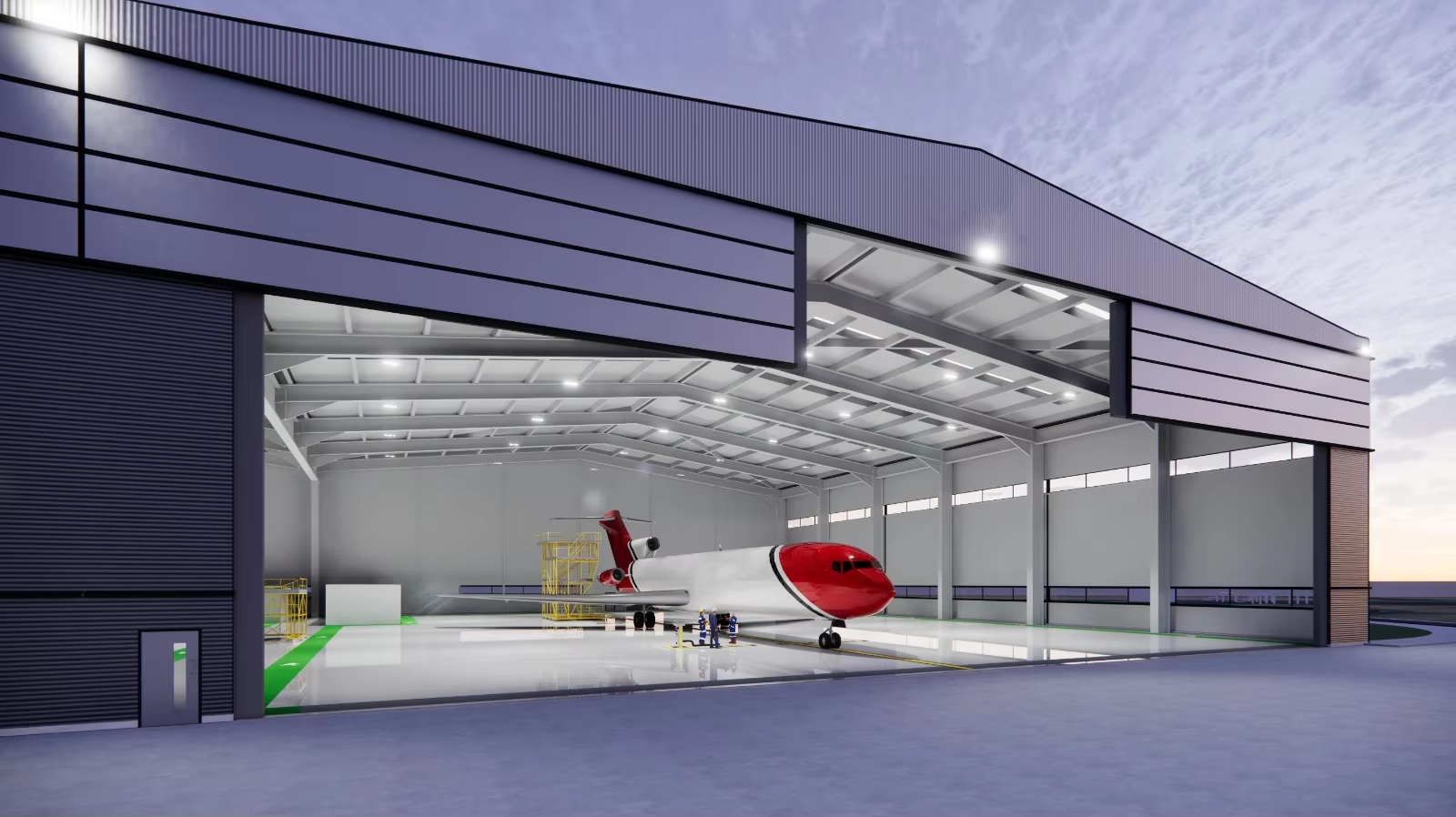 Modern Prefabricated Lightweight Steel Frame Airplane Steel Hangar Storage Room Building