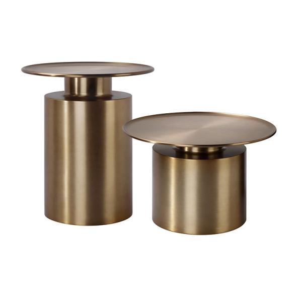 Five-star Hotel Modern Carbon Steel Art Round Corner Table Guest Room Bedside Table