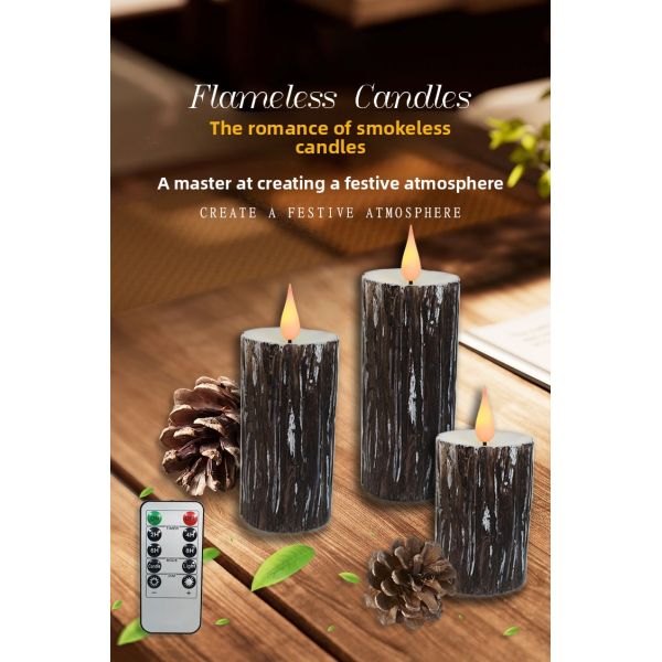 Manufacturer 10cm Real Wax Flameless LED Candles Battery Operated Pillar Remote Control Electric Flickering Candle by Piece