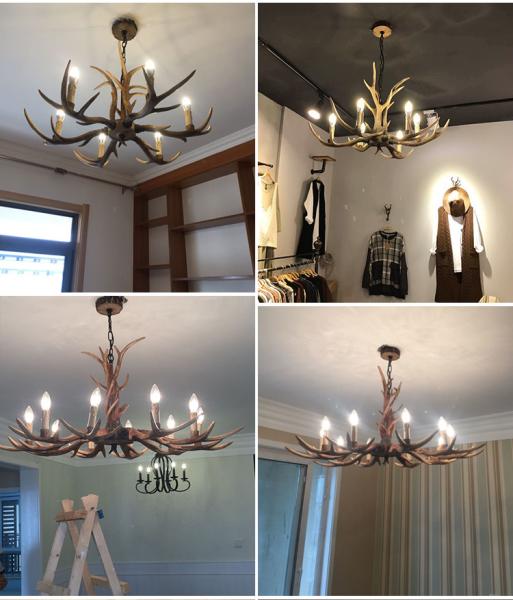 Deer horn chandelier for Coffee Shop Bedroom Living room Lighting Fixtures (WH-AC-04)