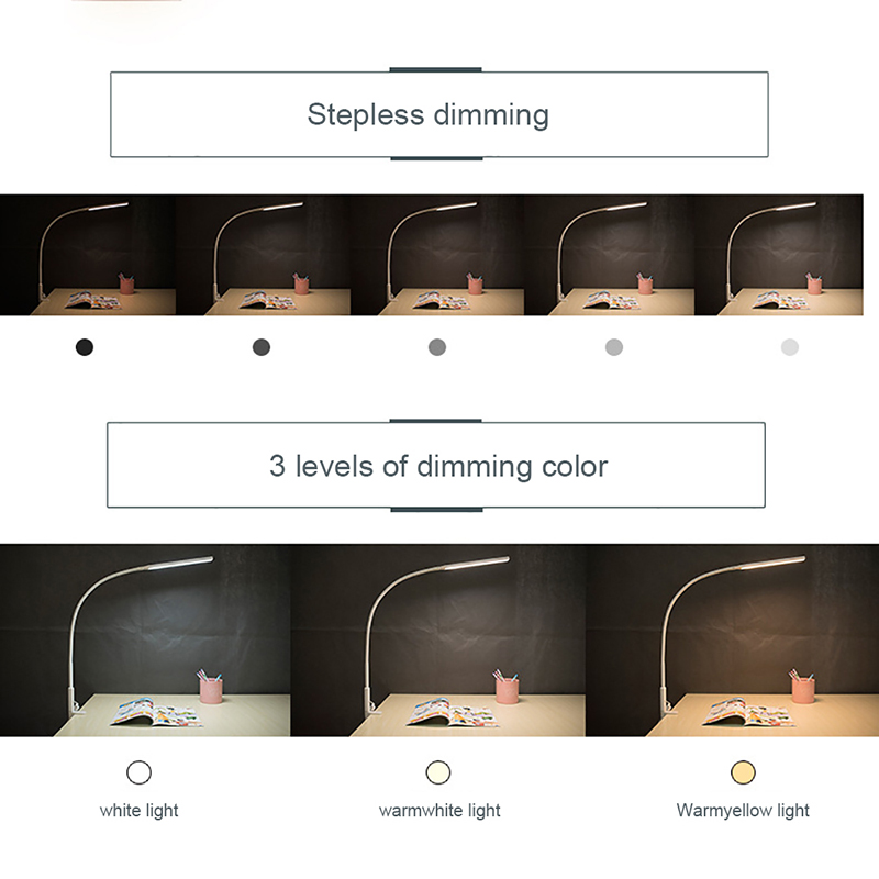 Настольной лампы руки Gooseneck PS 64cm зажим Dimmable гибкой длинной большой на лампе