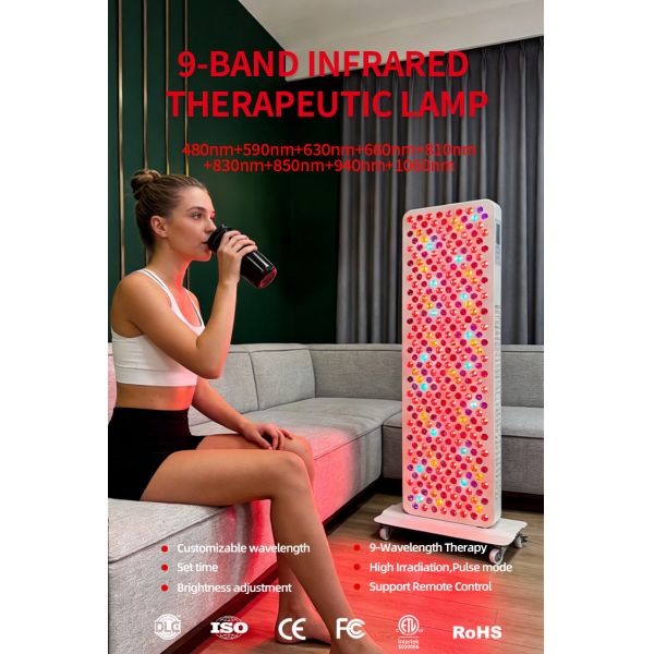 9 Wavelengths Full Body Infrared LED Device Red Light Therapy Panel for Home Sauna Relaxation