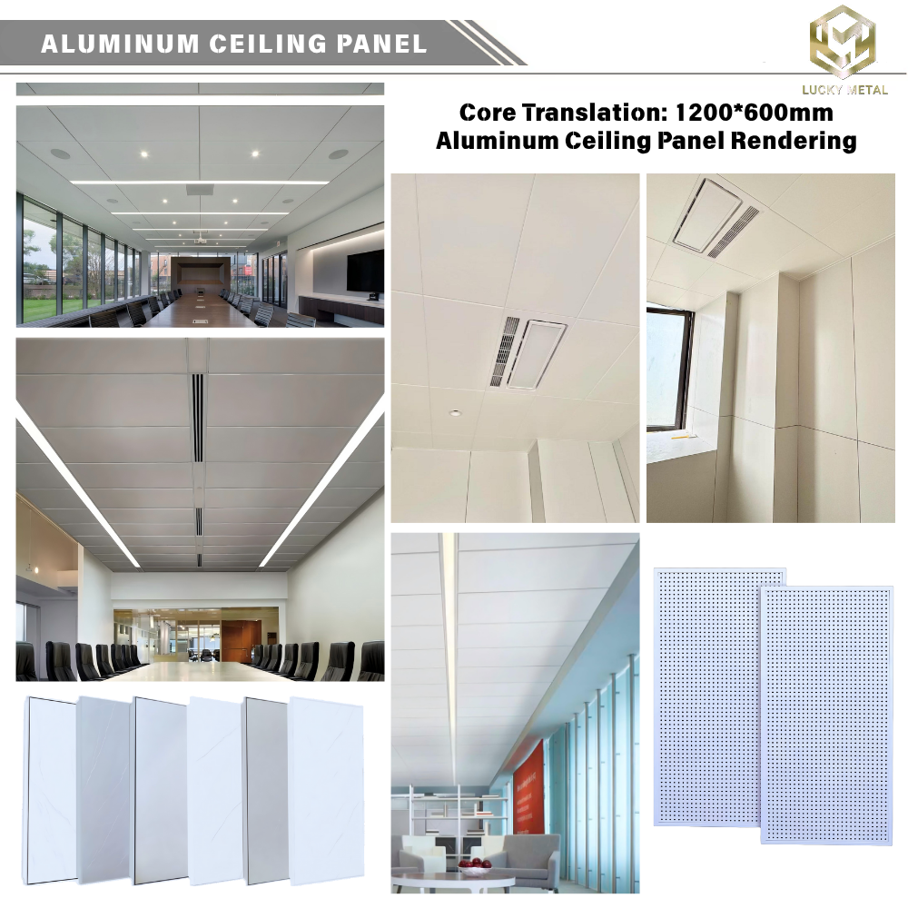 600*600 Aluminum Ceiling Panel Panel for Office Fireproof Durable Ceiling Solution Fire-Safe High-Quality Ceiling Tile