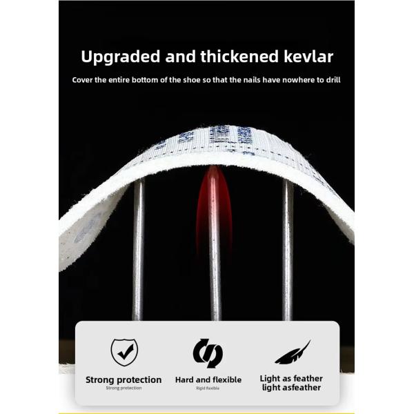 Breathable Microfiber Leather Mesh Safety Shoes With Kevlar Anti-stab Steel Toe And EVA Sole In Black