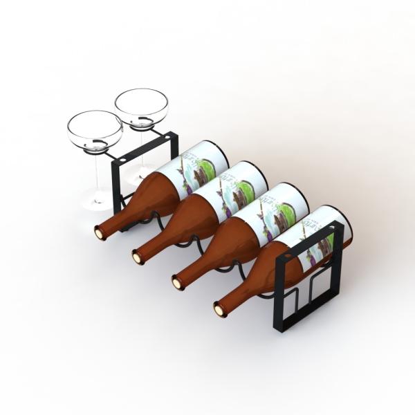 Fil en métal empilant le support de verre à bouteilles de vin pour l'affichage à