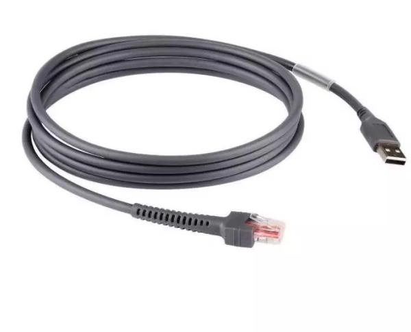 Grey 2M USB To Rj45 Cable , USB Cord For Scanner LS2208 LS4208