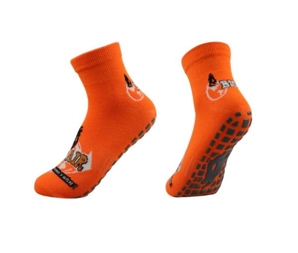 Jump Street Malaysia Gray Breathable Kids Trampoline Socks With Rubber Grip Custom Size