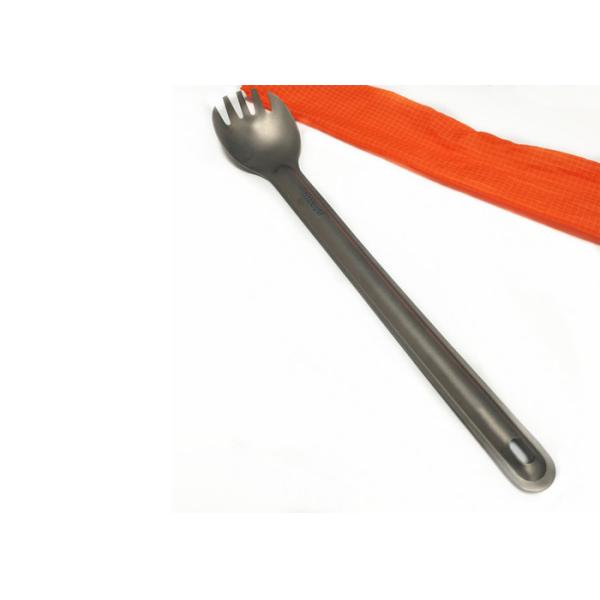 Pure Titanium Long Handle Camping Spoon Spork Set Polished Or Sandblasted