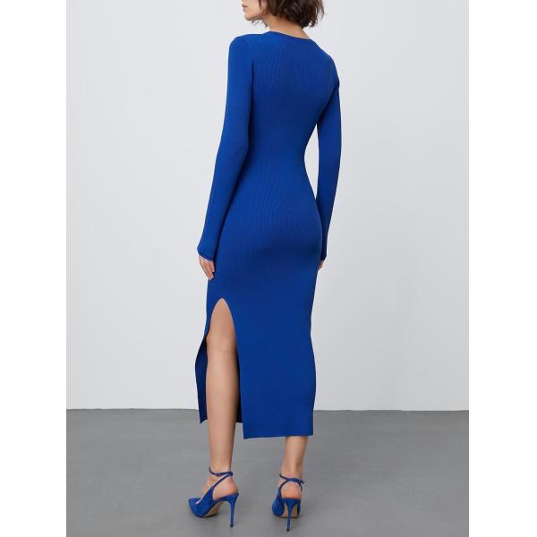 Midi Élégance Robes Femmes Robes Formelles Travail Casual Tricoté Vêtements féminins en une pièce