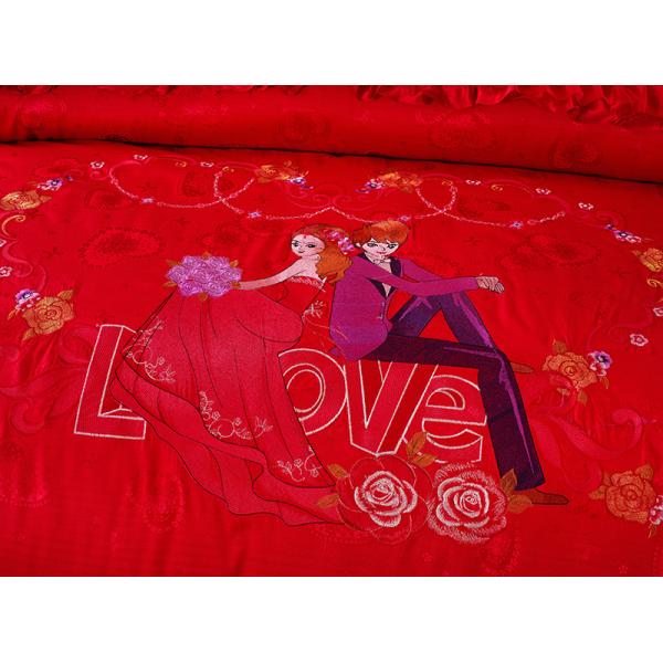 Set de ropa de cama de lujo de boda 100% algodón 200TC Sillón de cama Sillón de cama anti tirón