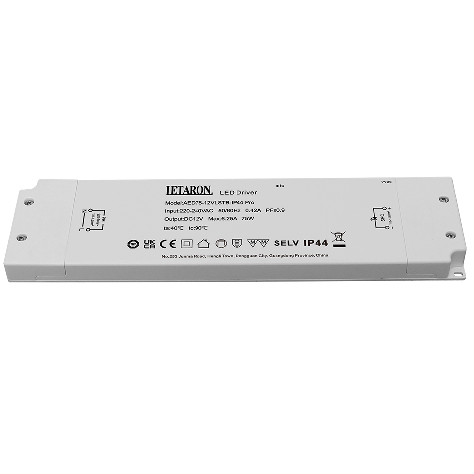 Factory Direct R&D Support High Efficiency LED Driver for Brand OEM 75W 12V 24V Super Slim High Efficiency IP44 LED Driver for LED Strip Light