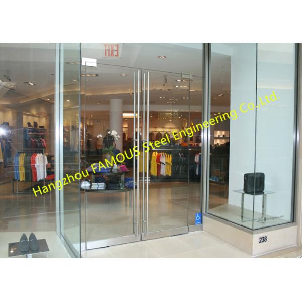 Frameless Clear Tempered Glass Facade Front Swing Door Nature Light Glazing French Door Design