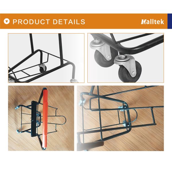 2 Layer Supermarket Shopping Trolley For Grocery 100KG Loading