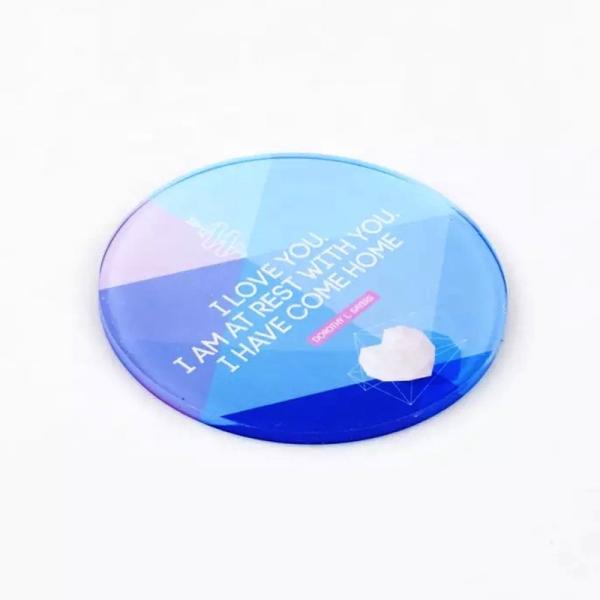 Round Acrylic Sublimation Coaster Blanks With Cork Back Custom Printing 10cm Size