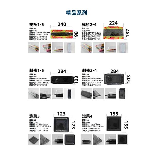 Emballage à vendre à chaud en plastique jetable personnalisé PP/PET/OPS design populaire super grande taille pour la fête du plateau de sushi à emporter。