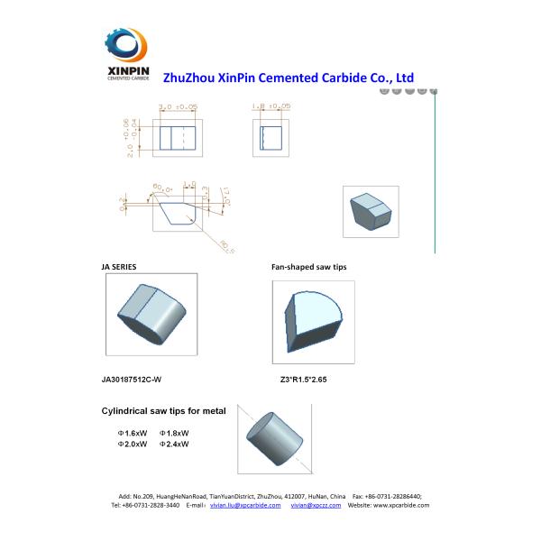 Bandsaw Blade Tungsten Carbide Cutting Tips For Aluminum Rosewood Cutting