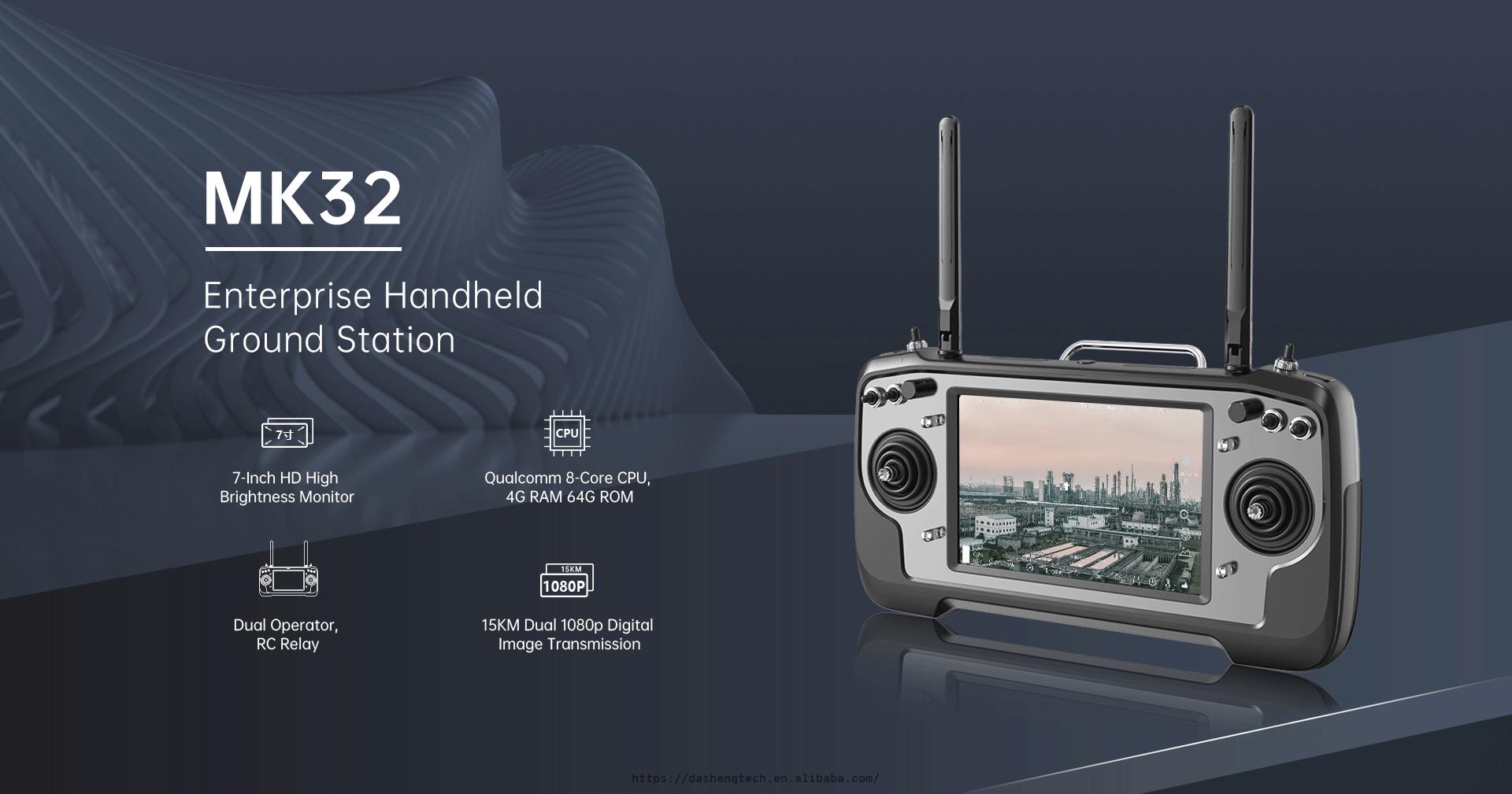Siyi Mk32 Mini Remote Control 15 Wireless Digital Transmission With Full HD Real-Time Display Dual Model