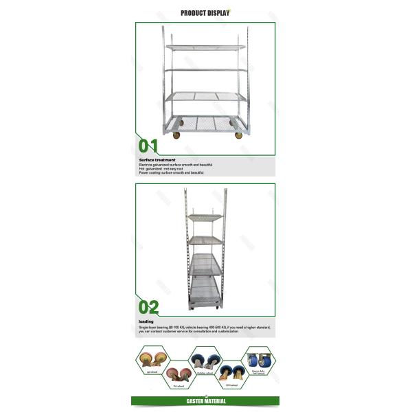 Heavy Duty Galvanized Horticultural Danish Trolleys Greenhouse Rolling Nursery Transport Storage